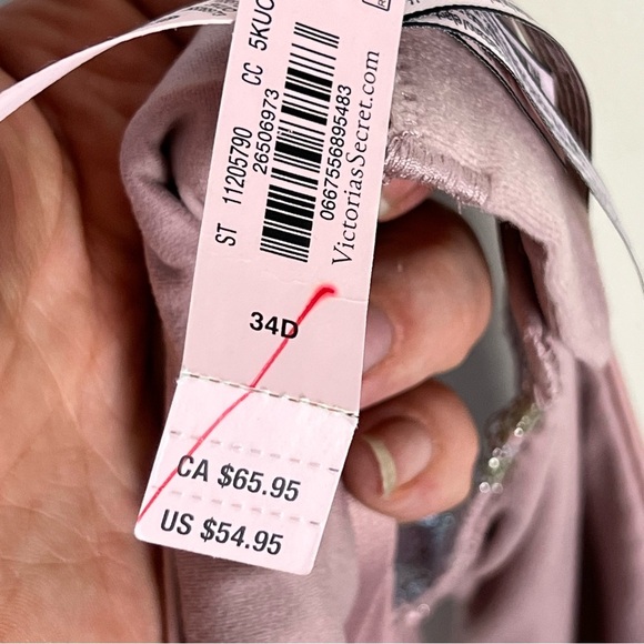 Victoria's Secret Blush Silver Lace Body by VS Perfect Shape PushUP Bra 34D NWT - Picture 11 of 11